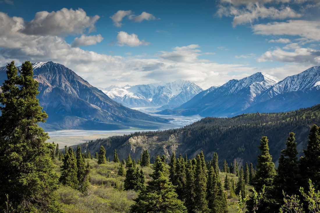 Snow-covered mountain peaks